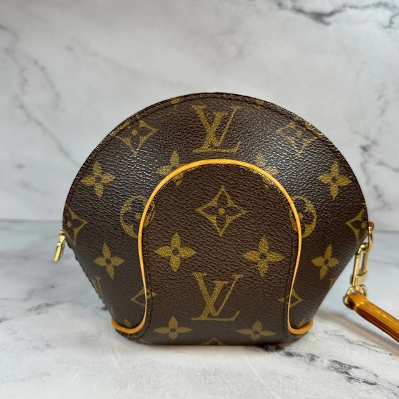 Louis Vuitton Monogram Ellipse mini Bag Monogram canvas LV Wristlet Clutch Rare - Picture 5 of 15